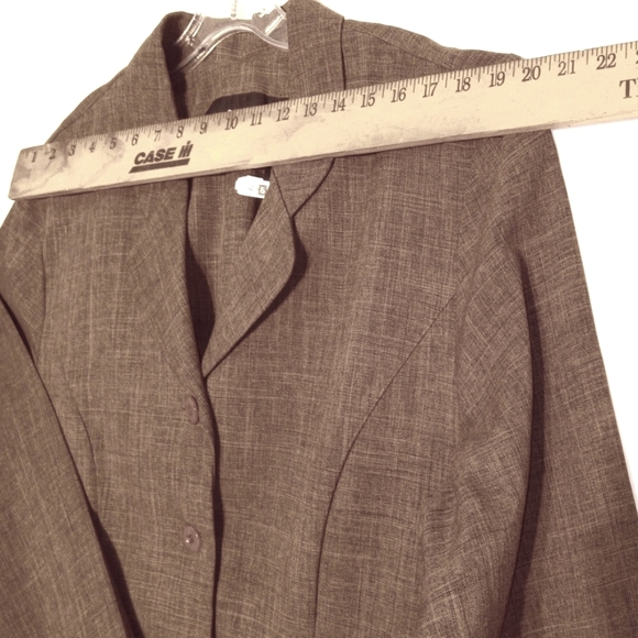 Sag Harbor Blazer Academia Minimalist Long Sleeve W18 Brown Pockets Button Close - Picture 9 of 12